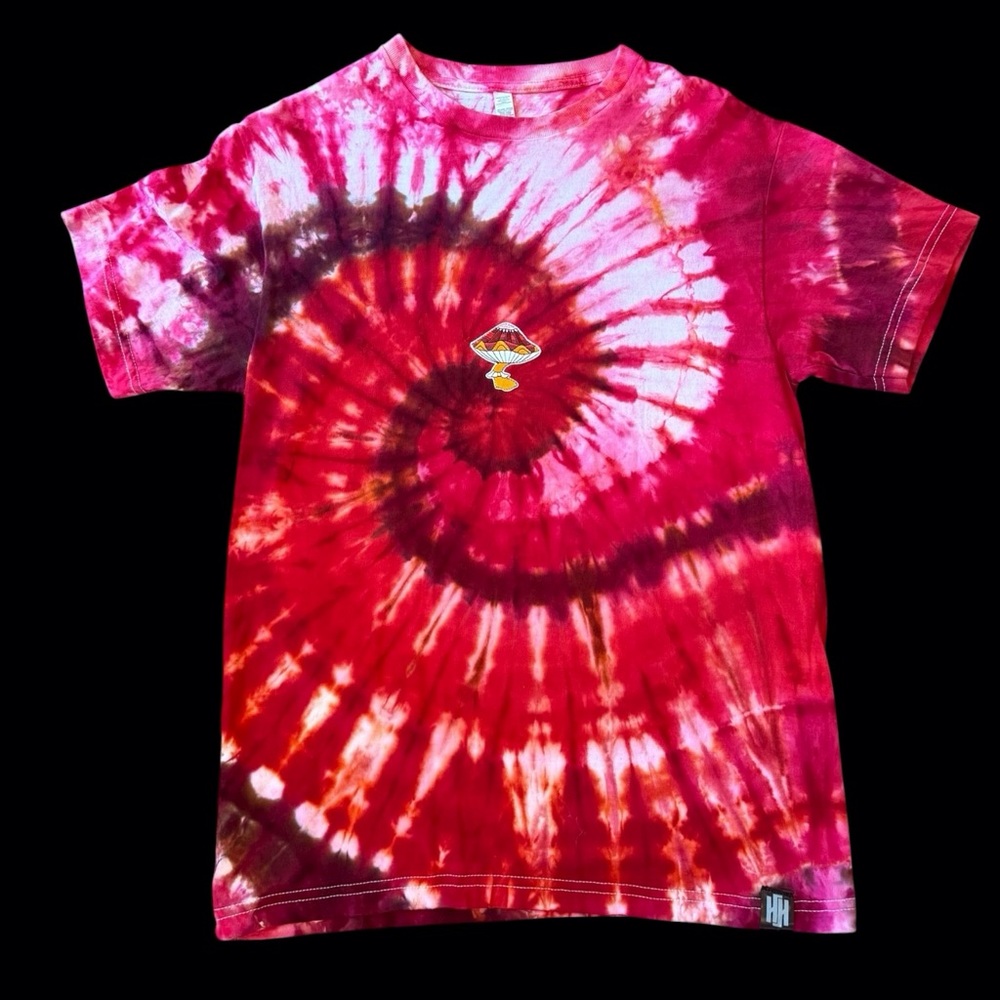 Gildan Red and Pink Tie-Dye Short Sleeve Tee